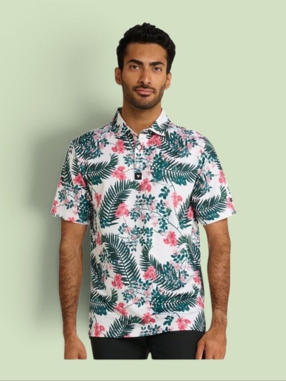 NWT Bad Birdie The Arborist Pique Golf Polo Shirt Mens XL Tropical Palm
